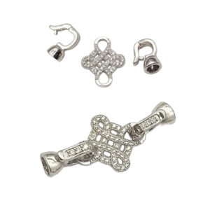 Chiusure in Ottone Colore Argento con Zirconi 16x38mm (CHSOT061-S)