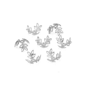 Copri Perle in Metallo Filigrana Silver 12x12mm (CPOT042)