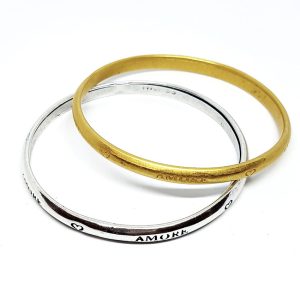Bracciali in Zama Rigido con Scritta Amore