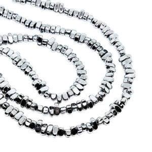 Filo di Ematite Chips Argento 4x8mm (EMFL032-A)