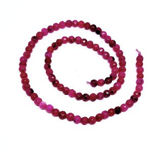 Pietre di Agata Fucsia Sfaccettata Striata 4mm