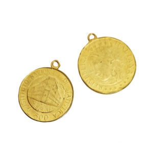 Ciondoli in Zama Monete Repubblica Italiana Oro 26mm (CNZM172-O)