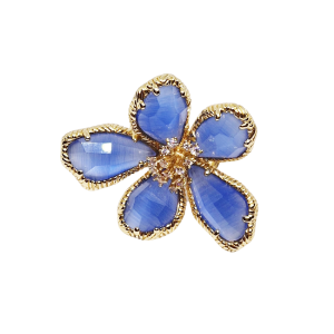 Anello in Ottone con Pietre Occhi di Gatto Azzurro (ANOTP16)