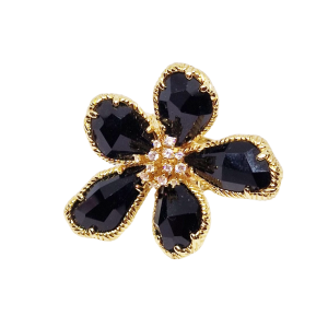 Anello in Ottone con Pietre Occhi di Gatto Nero (ANOTP18)