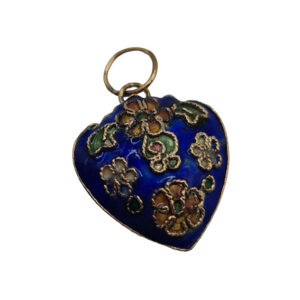Ciondoli Cloisonne Decorate a Mano Cuore Blu 20mm (CNCN007-BL)