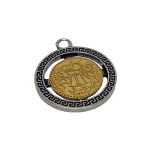 Ciondoli in Zama Mito Antica Moneta Magna Grecia Oro e Argento 40mm