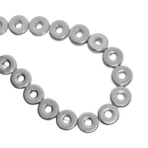 Filo di Ematite Rondelle Argento 10mm (EMFL036-A)