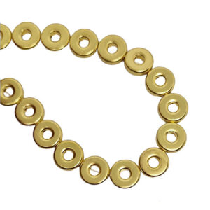Filo di Ematite Rondelle Oro 10mm (EMFL036-O)