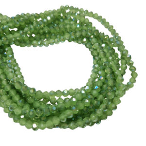 Cipollotti in Vetro Verde Giada Bicolore AB 3x4mm (CPL093)