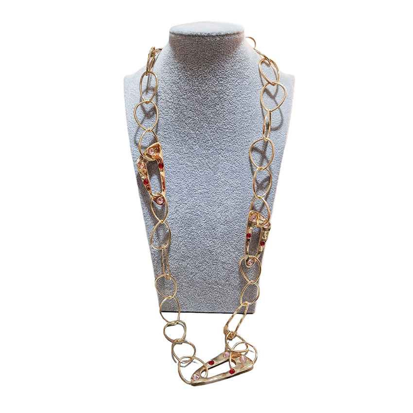 Collana Lunga con Inserti e Strass - immagine 3