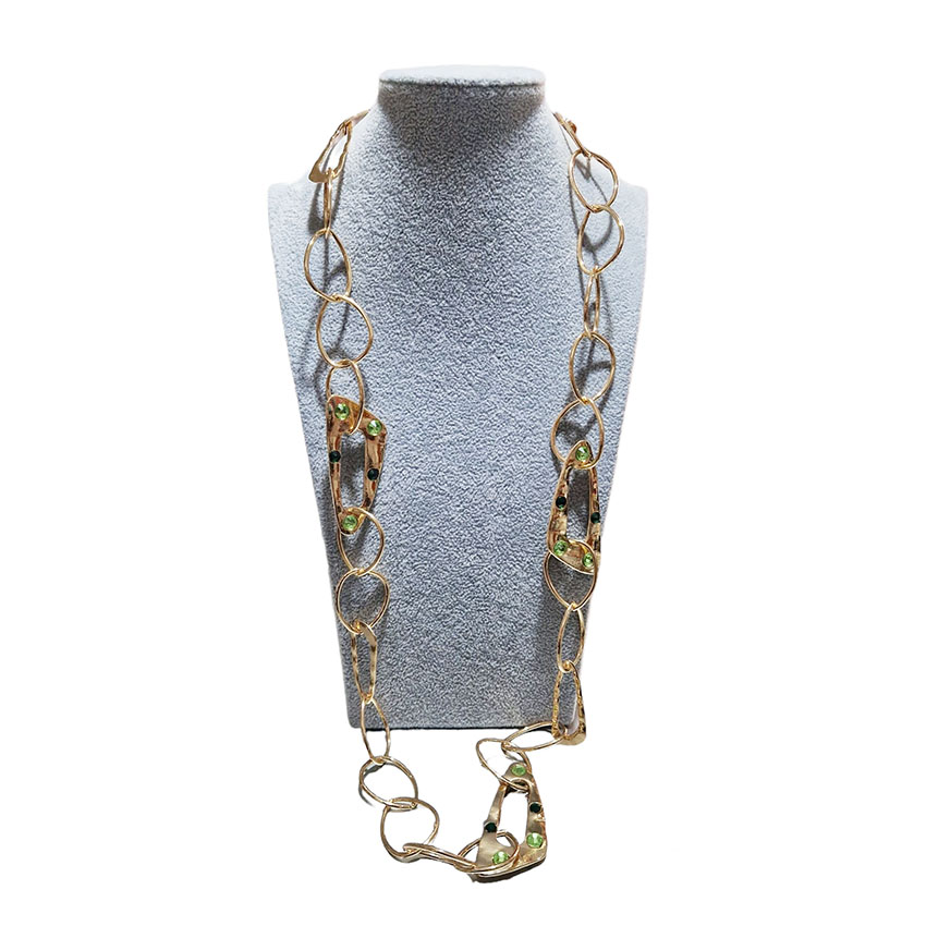 Collana Lunga con Inserti e Strass - immagine 2