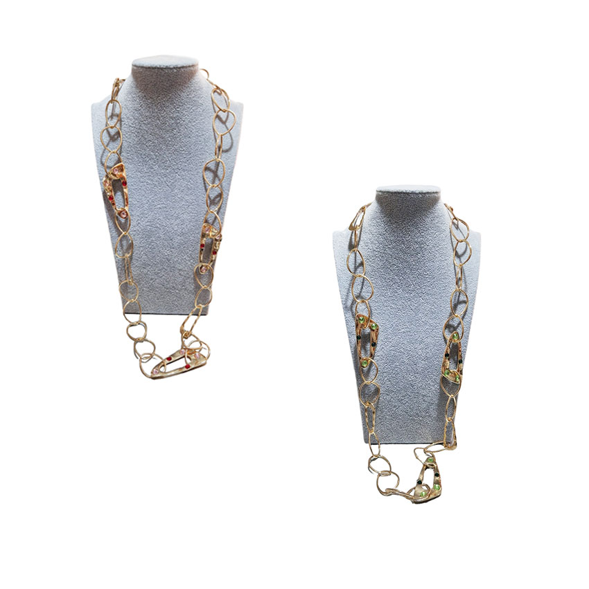 Collana Lunga con Inserti e Strass