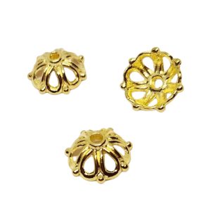 Copri Perle in Metallo Lavorate Oro 14mm (CPMT048-O)