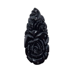 Componenti in Resina Goccia Fiorata 25x55mm Nero (CMPRS053-NR)