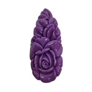 Componenti in Resina Goccia Fiorata 25x55mm Viola (CMPRS053-VL)