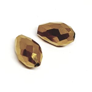 Gocce di Vetro Sfaccettato Oro 10x15mm