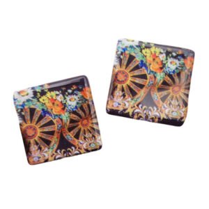 Mattonelle in Ceramica Ruota Del Carro su Sfondo Nero con Foro Passante 22mm (047)