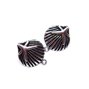 Perni in Zama Conchiglia con Stella 18x20mm Silver (396)