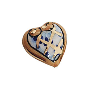 Ceramica di Caltagirone Cuore Sfondo Giallo 22x22mm