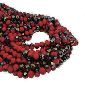 Cipollotti in Vetro Bicolore Rosso Argento AB 4x6mm (CPL202)