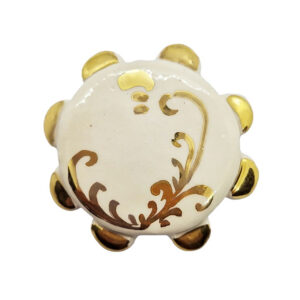 Tamburelli in Ceramica di Caltagirone con Ghirigori su sfondo Bianco 10x63mm (047)