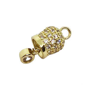 Ciondoli in Ottone Campanelle Capri Oro Con Zirconi 7x10mm