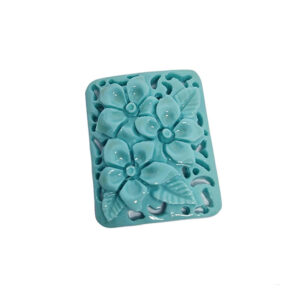 Componenti in Resina Infiorata Azzurro 24x34mm