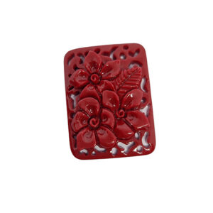 Componenti in Resina Infiorata Rosso 24x34mm