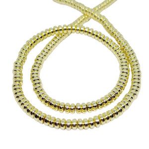 Filo di Ematite Rondelle Oro 2x4mm