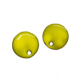 Perni in Acciaio Modello Bottoncino Smaltato Giallo Lime 10mm