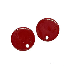 Perni in Acciaio Modello Bottoncino Smaltato Bordeaux 12mm