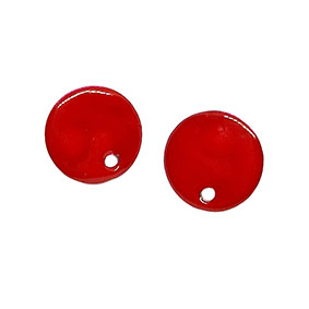 Perni in Acciaio Modello Bottoncino Smaltato Rosso 10mm