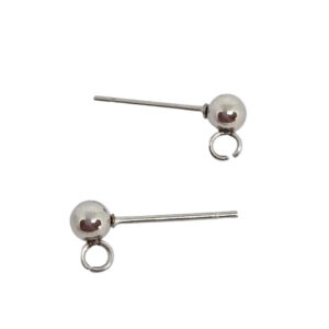 Base Perni in Acciaio con Pallino Silver 4mm