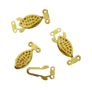 Chiusure in Ottone Modello Clik Clak Ovale Lavorata Oro 7x10mm