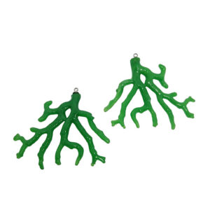 Componenti in Resina Rametto di Corallo 40x50mm Verde Bottiglia
