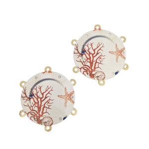 Distanziatori in Ottone Con Asole Laterali Sfondo Marino 40mm