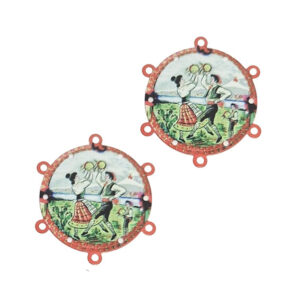 Distanziatori in Ottone Con Asole Laterali Tarantella Siciliana 40mm
