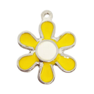 Ciondoli in Zama Margherita Smaltata Giallo 30mm (CNZM224-G)