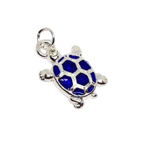 Ciondoli in Zama Tartaruga Smaltate Blu 15x22mm (CNZMT181-BL)