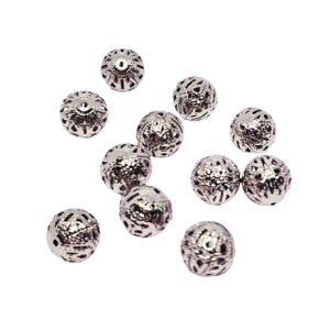 Distanziatori in Metallo Sfere Lavorate Silver 10mm (DSMT028-S)