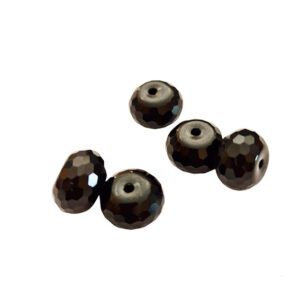 Pietre in Vetro Rondelle Sfaccettate Nero 8x12mm