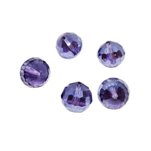 Pietre in Vetro Tonde Sfaccettate Viola 14mm