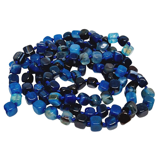 Pietre in Agata a forma di Cubetti Blu 6mm circa