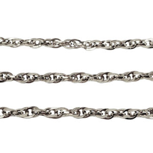 Catena in Acciaio Con Maglie Intrecciate Saldate Silver 3x5mm
