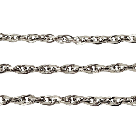 Catena in Acciaio Con Maglie Intrecciate Saldate Silver 3x5mm