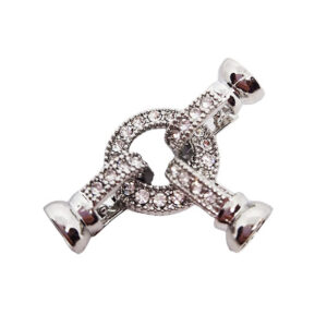 Chiusure in Ottone con Strass Rodiato con Triplo Aggancio 16mm