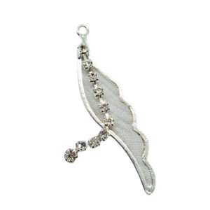 Ciondoli in Ottone Modello Ali di Angelo con Pendente di Strass 10x45mm