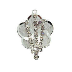 Ciondoli in Ottone Modello Fiore con Pendenti di Strass 25mm