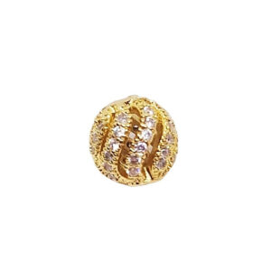 Distanziatori in Ottone Sfere con Zirconi Oro 8mm