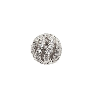Distanziatori in Ottone Sfere con Zirconi Silver 8mm